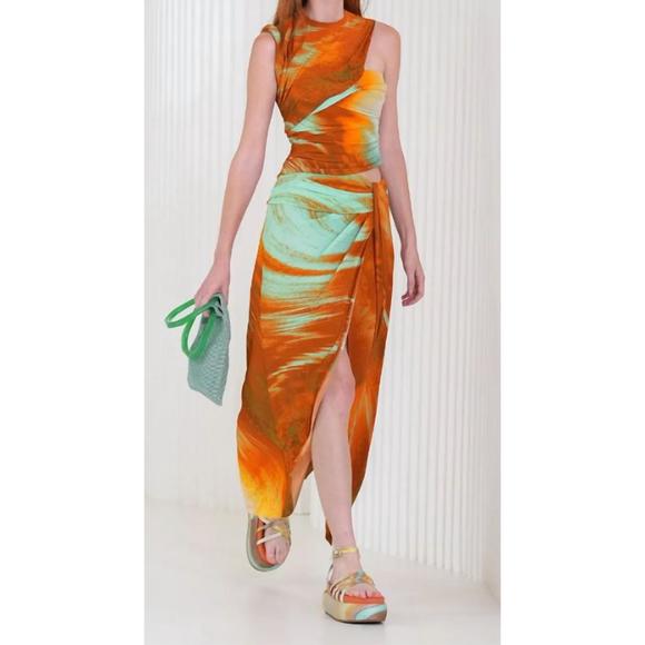 NEW JONATHAN SIMKHAI terra top in masala marble print - Picture 2 of 2